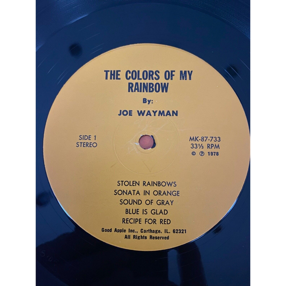 The Colors Of My Rainbow Joe Wayman 1978 LP MK-87-733 Good Apple Records VG+ - Picture 5 of 7